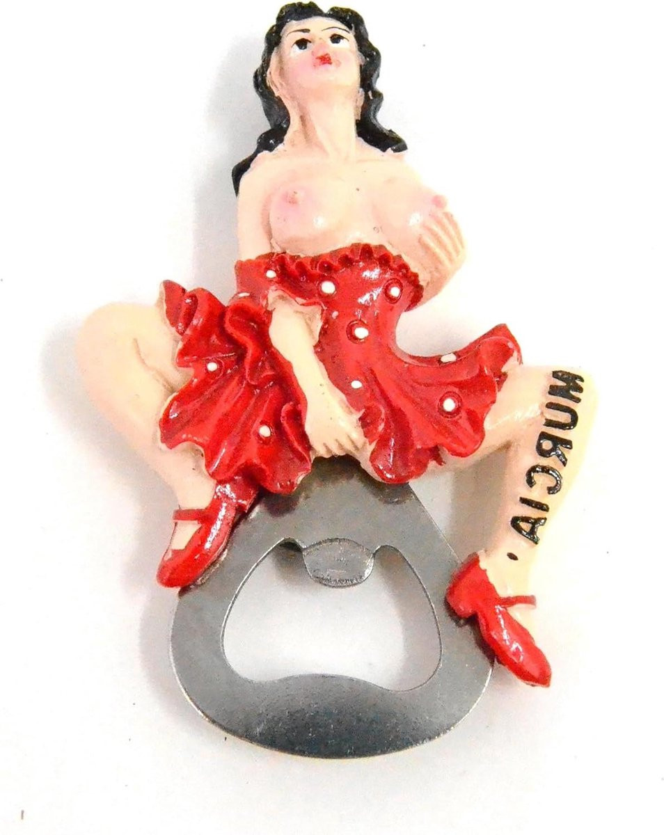 Flesopener Magneet Flamenco Danseres Rood - 50 Gram