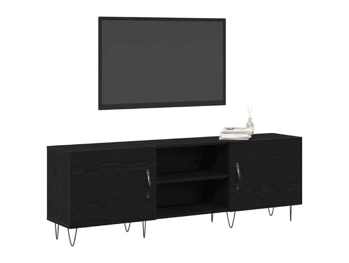 NEW Ensemble meuble TV - Noir MEUBLE HI-FI - TABLE TV - Montage mural Chêne noir 150x30x50 cm_7483