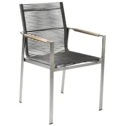 Brafab Gotland Diningsessel Rope grau, Gestell Edelstahl stapelbar
