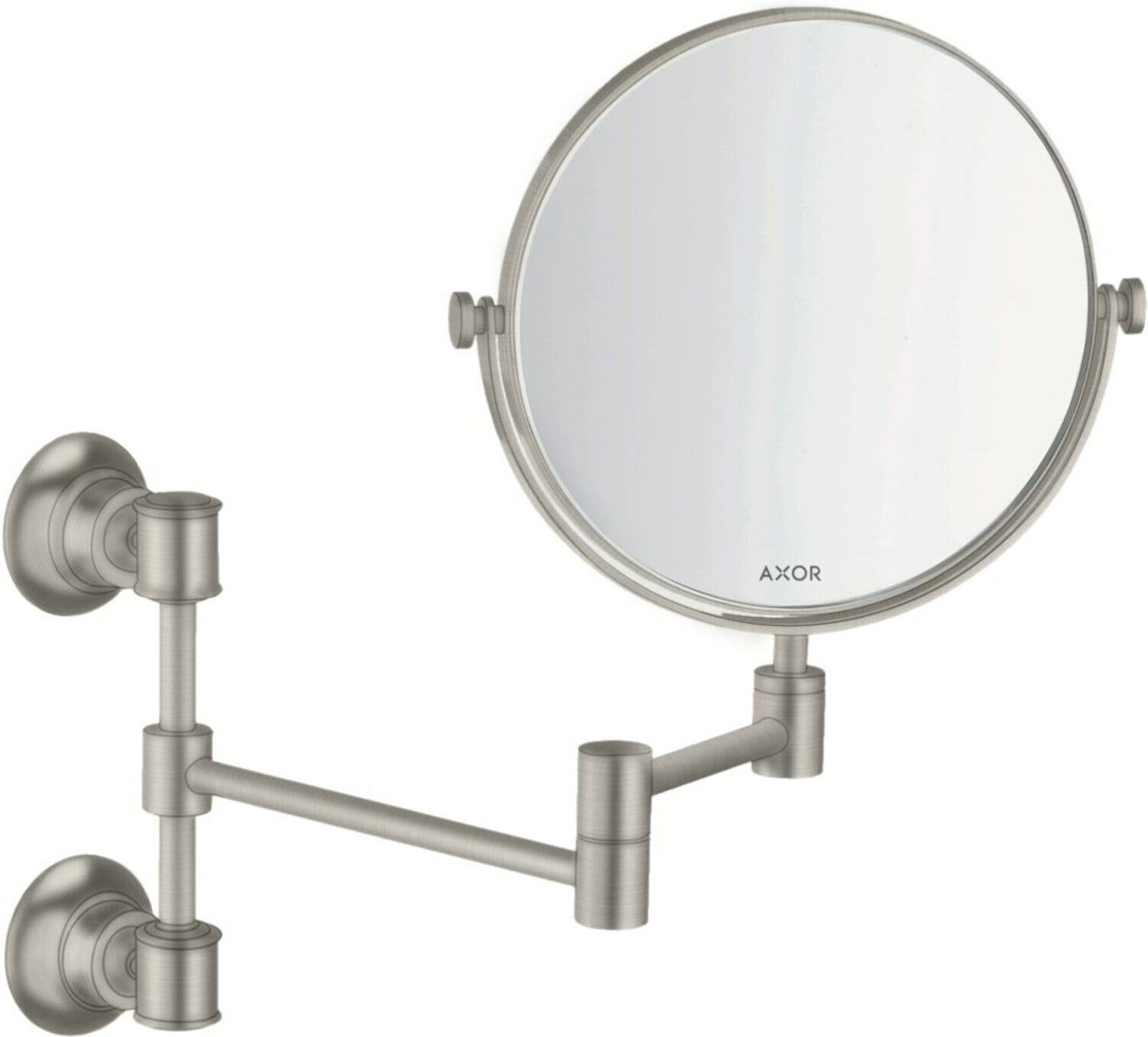 Hansgrohe Rasierspiegel Axor Montreux schw, neigbar, Wandmont., Edelstahl-Optik (42090800)