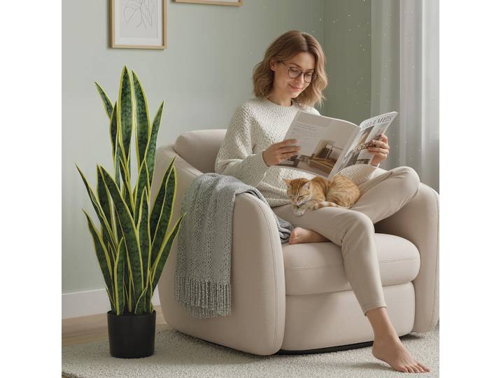 Outsunny Sanseveria Artificielle 90cm 21 Feuilles Intérieur/Extérieur