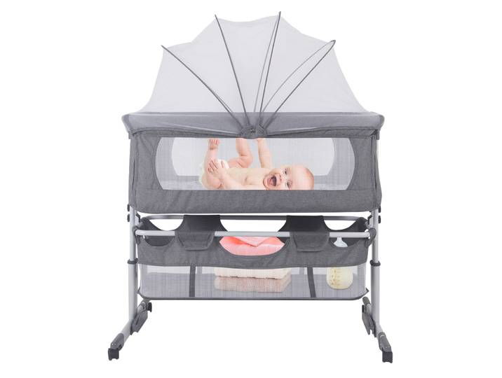 Lit bébé 3 en 1, berceau de couchage avec matelas et moustiquaire, hauteur réglable, 1 à 36 mois, berceau de couchage mobile