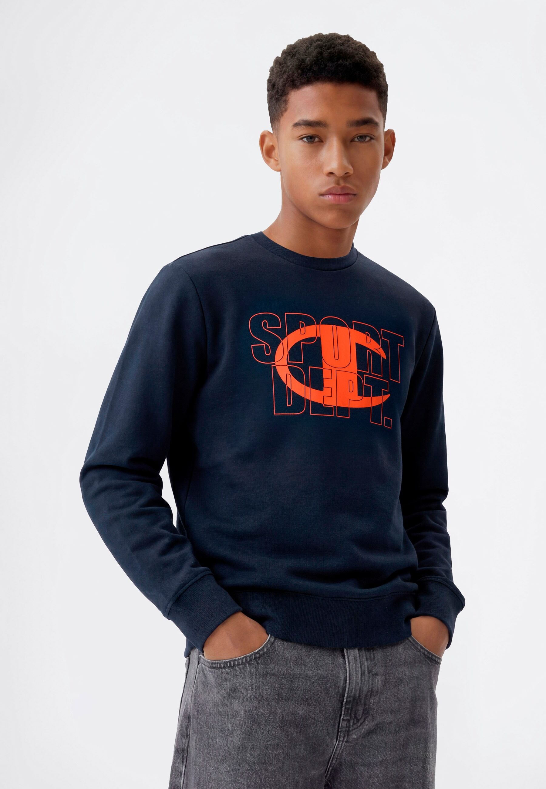 Sweatshirt CHAMPION "SPORTWEAR CREWNECK Standard Fit", Mädchen, Gr. XXL, blau (nny), Obermaterial: 55% Baumwolle, 45% Polyester, Sweatshirts Sweatshirt, für Kinder und Jugendliche nny XXL