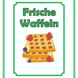 HB-Druck Frische Waffeln Schild Hochkant A0 (841x1189mm)