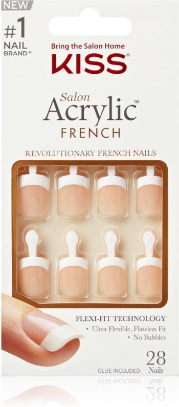 Kiss Acrylic French Kit False Nails 28 pc