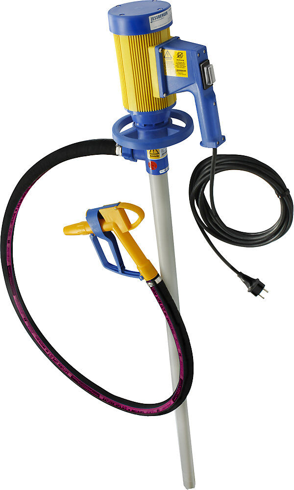 Elektrisches Fasspumpen-Set, für Laugen, 112 l/min, 16 m Höhe Jessberger
