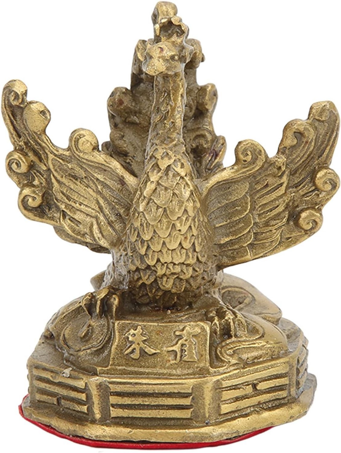 Mini Gouden Phoenix Beeldje van Messing voor Feng Shui, Rijkdom en Geluk - Decoratief Ornament voor Thuis en Kantoor