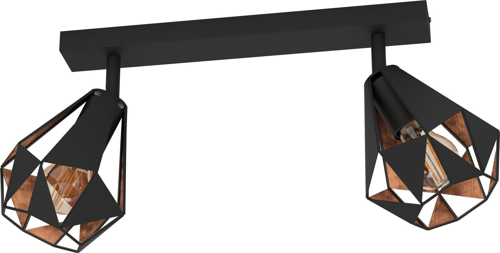 Eglo Carlton 7 Spot Plafondlamp - Zwart/Koper - Staal