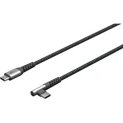 goobay USB-C USB-Kabel 1,0 m grau, schwarz, 1 St.