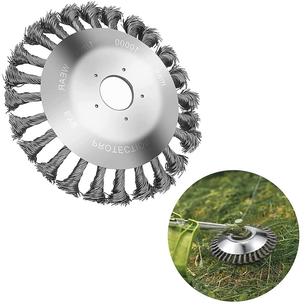 Professionele onkruidborstel voor grastrimmers, 15,2 cm, zilver