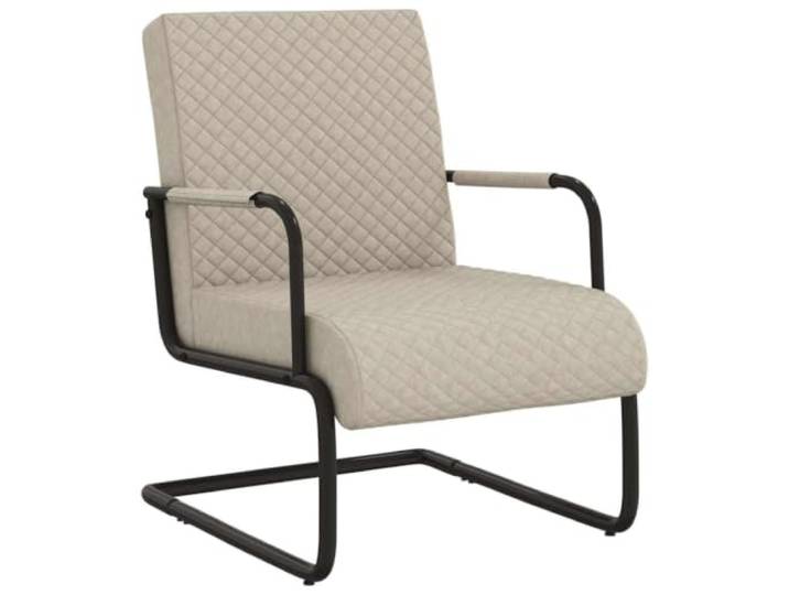 YUTAASU Freischwinger Hellgrau Kunstleder Armchair Metal Frame, Thick Padding, 110 kg Capacity, Modern Design
