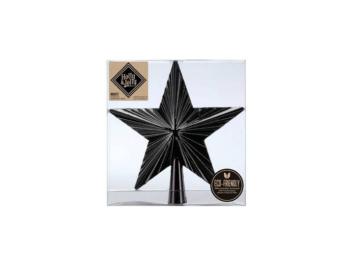 Christbaumschmuck Holly & Jolly Baumspitze Shellac 20 cm , schwarz matt, H:20cm, Weihnachtsbaumschmuck, Christbaumschmuck
