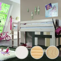 INFANSKIDS Hochbett mit Leiter II Kiefer gelaugt / 180 cm