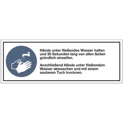 Marahrens Aufkleber »Hände waschen« 14 x 5 cm, 10 Stück blau, 14x5 cm