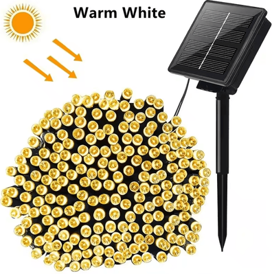 Inspire Curations Solar Fairy String Lights With 8 Lighting Mode warm 12m 100led
