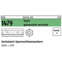 Sandisk, Muttern + Unterlegscheiben, DIN 1479 Sechskant-Spannschlossmutter nach Bauregelliste (M10)