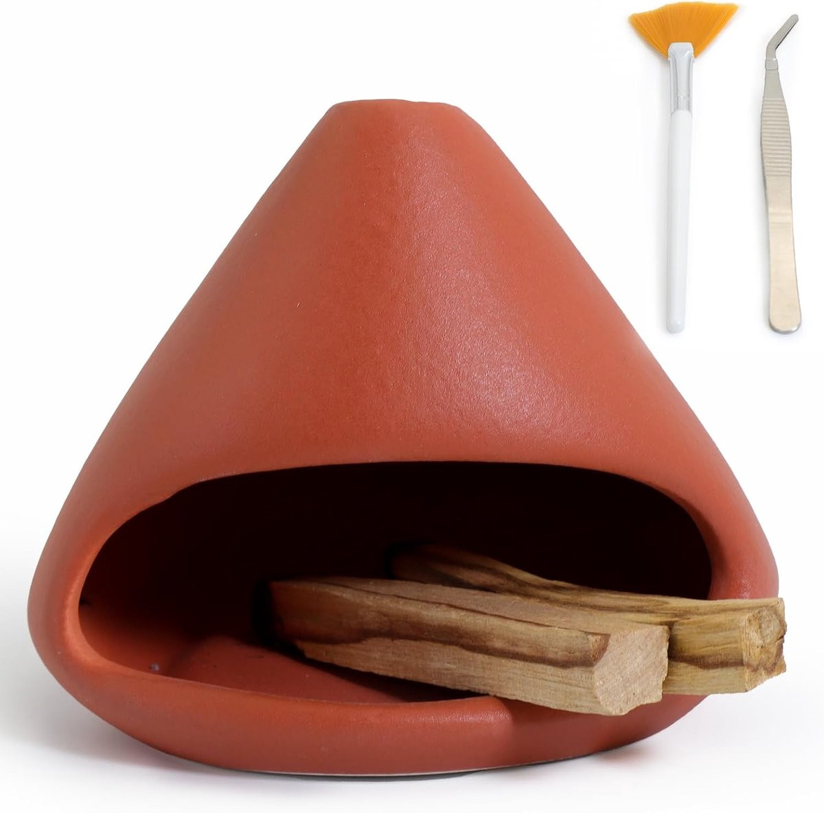 Handgemaakte keramische wierookbrander Palo Santo houder voor houten stokken, salie en kegels - Energie zuiverende smudge bowl schotel
