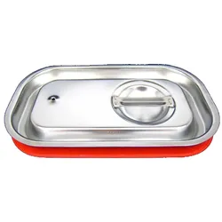 AcMax GN 1/4 Deckel Gastronormbehälter Silikon Abdeckung GN-Behälter Edelstahl