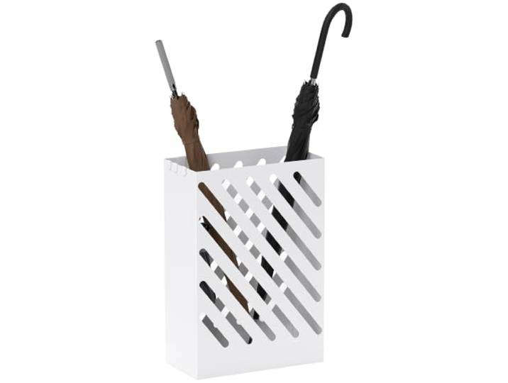 HOMCOM Regenschirmständer aus Stahl für Regenschirme 28 x 14 x 41cm Weiß
