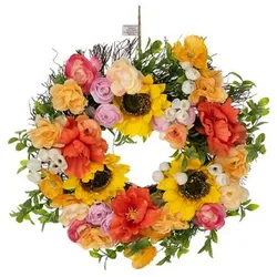 ABELLA Flora künstl. Blumenkranz Sommerblumen Ø 40cm