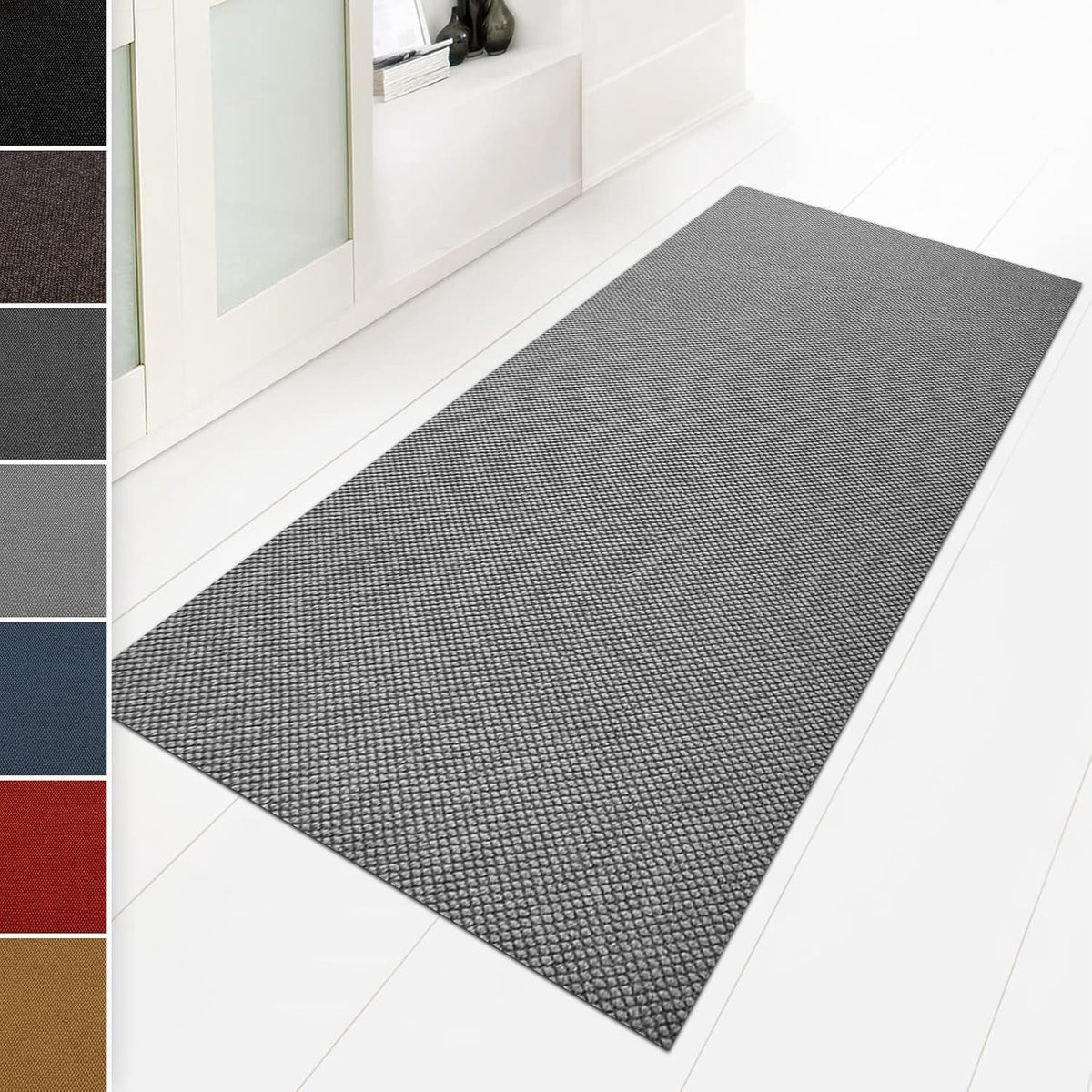 Grijs Vloermat Vuilvanger Entree Mat met Antislip Rug - 80 x 900 cm