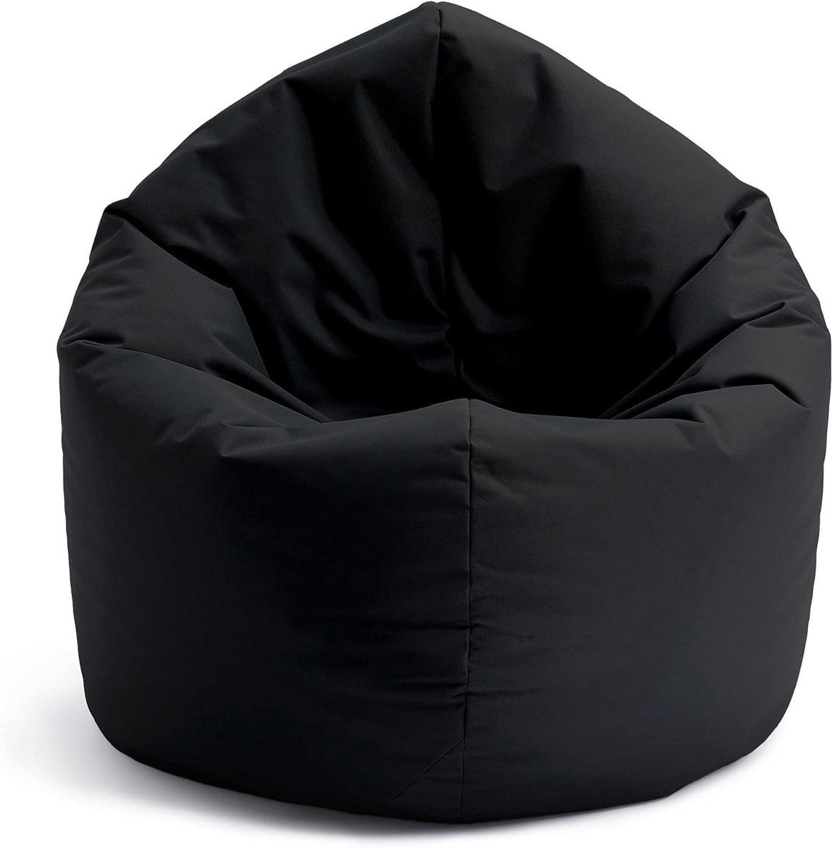 Ronde Zitzak Bean Bag Vloerkussen Zwart Binnen en Buiten 120 x 75 cm