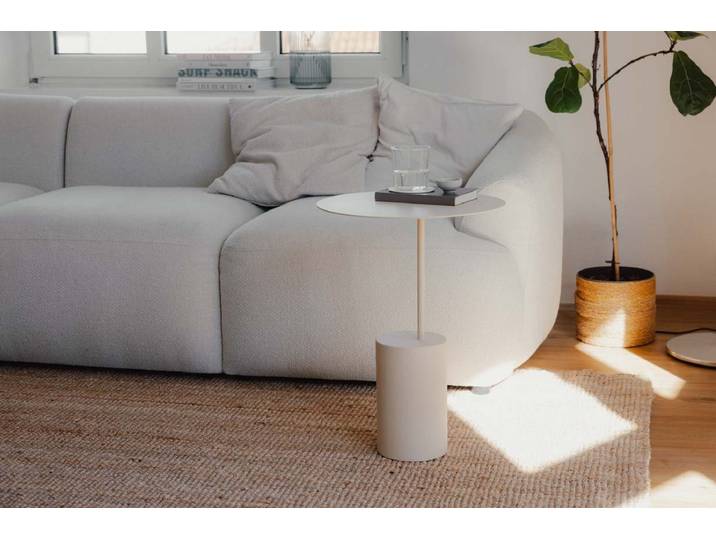 Couchtisch-Beistelltisch Ciro – Edelstahl-Design für Indoor & Outdoor - Cashew - Luxusbetten24