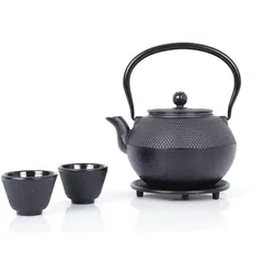 Teeservice aus Gusseisen schwarz 1,1L
