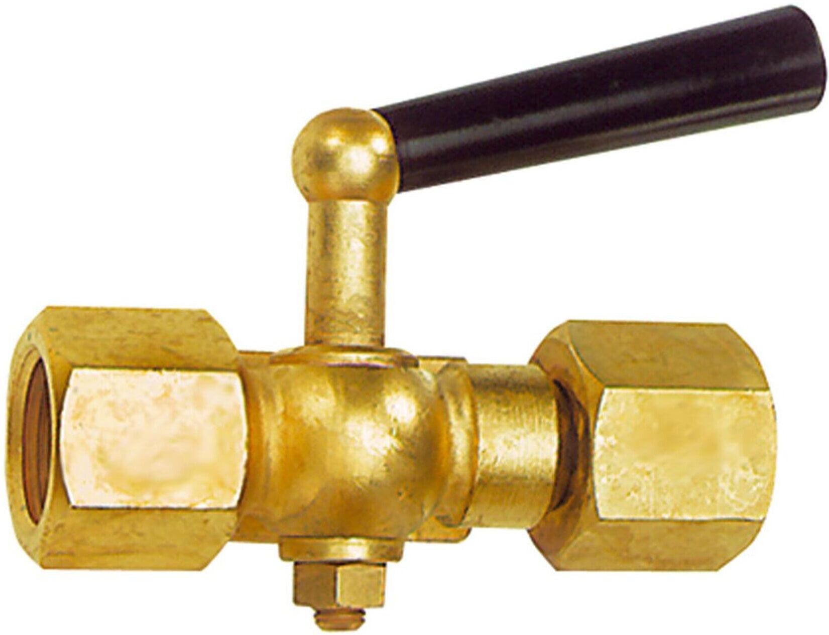 Riegler Manometer-Absperrhahn, Muffe-drehb. Muffe, MS bl., G1/2, 60x25x10 (9013)