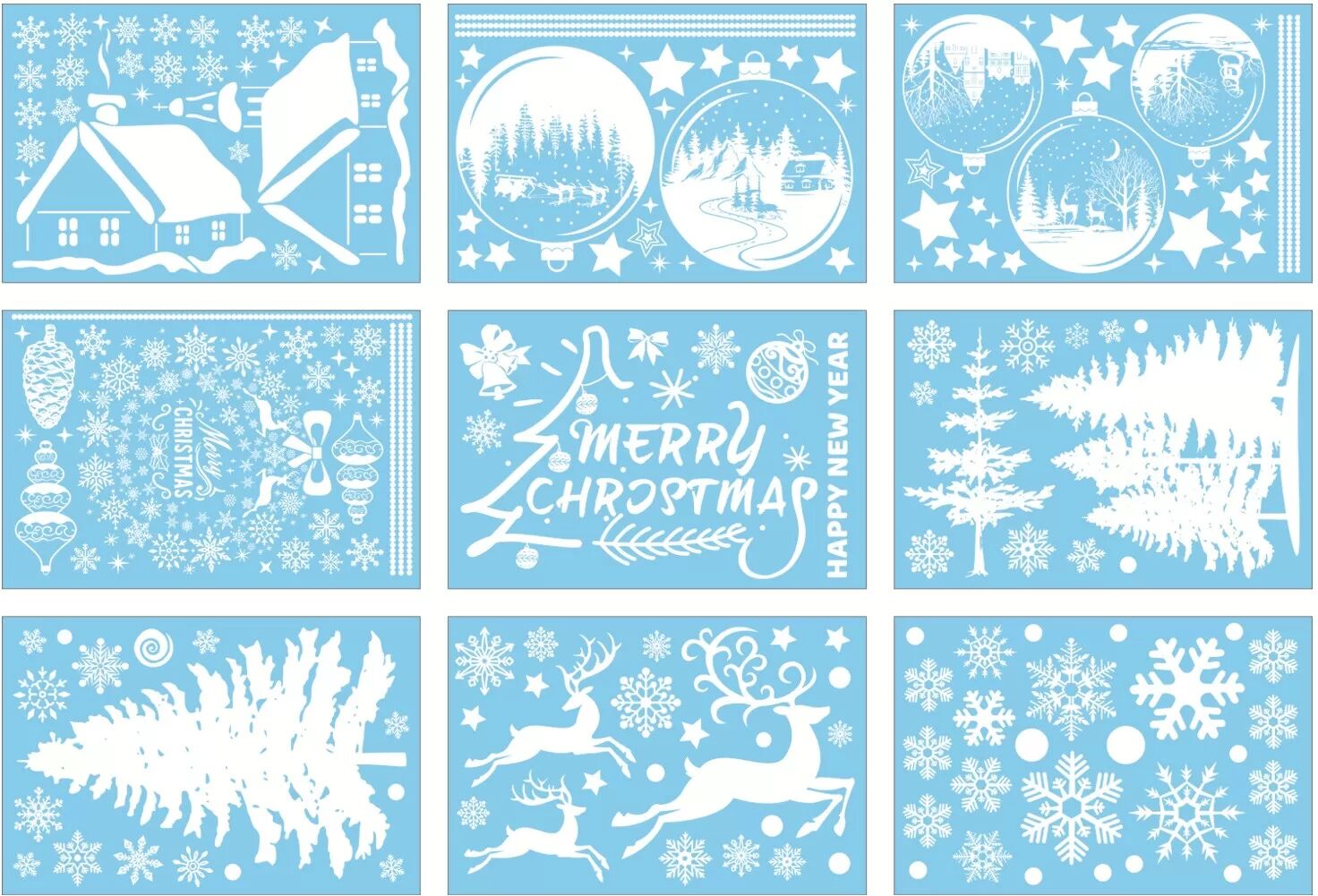 INF Autocollants statiques pour fenêtres - Décoration de Noël