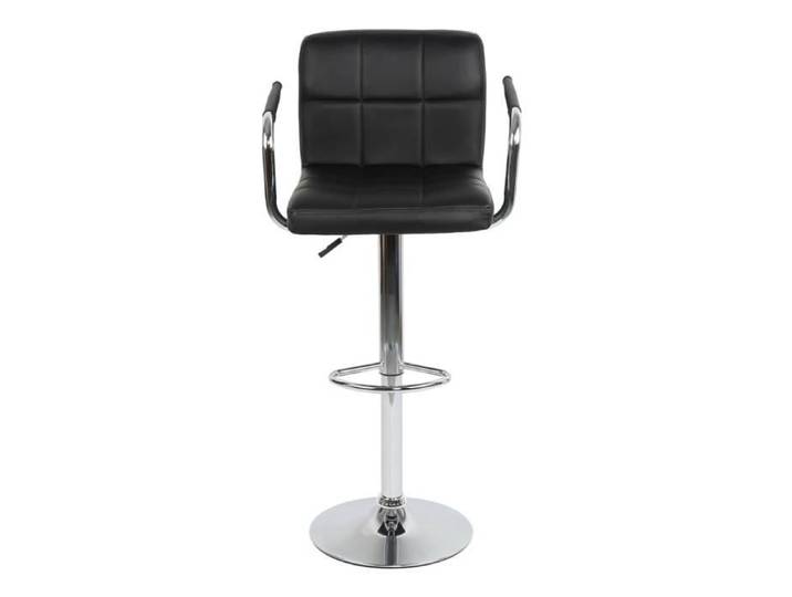 Lot de 2 tabourets de bar réglables HUOLE - Noir - Accoudoirs - Assise moelleuse