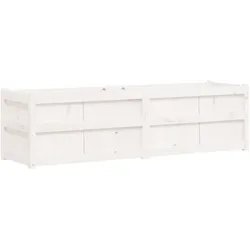 Helloshop26 - Hochbeet für Pflanzen Blumen Terrasse Garten 180 x 50 x 50 cm massives Kiefernholz weiß 02_0037474