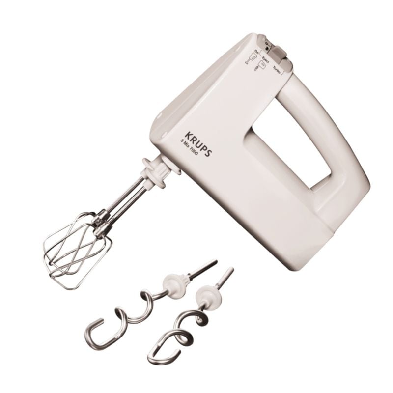 Krups F60814 3Mix 7000 Handmixer mit Turbostufe 500 W weiß