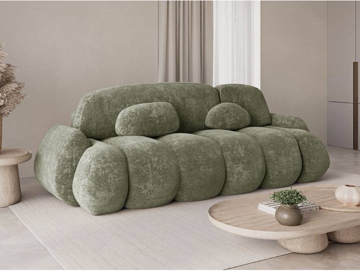 MOEBLO Schlafsofa STONE, Sitzer Sofa mit Schlaffunktion & Komfortpolsterung – Modernes Schlafsofa mit Bettkasten & Zierkissen, Couch Polstermöbel Sitzmöbel Wohnzimmermöbel 3-Sitzer-Sofa Stoffsofa für Wohnzimmer, (BxHxT): 270 x 103 x 113 cm