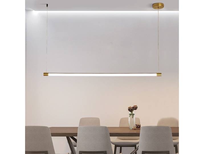 Lampe suspendue LED minimaliste italienne à longue bande, luminaire de bar, restaurant, salon, salle à manger, design nordique