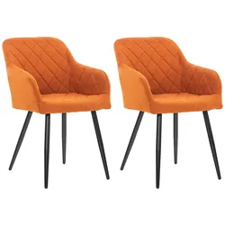 CLP 2er Set Esszimmerstuhl Shila Stoff   Farbe: orange, Material: Stoff