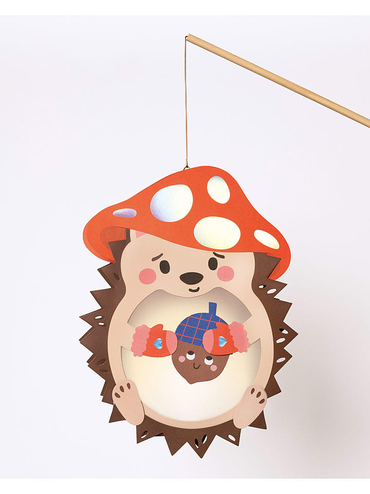 folia PAPER Laternen-Bastelset "Hedgehog" in Beige/ Braun/ Rot - ab 5 Jahren - onesize