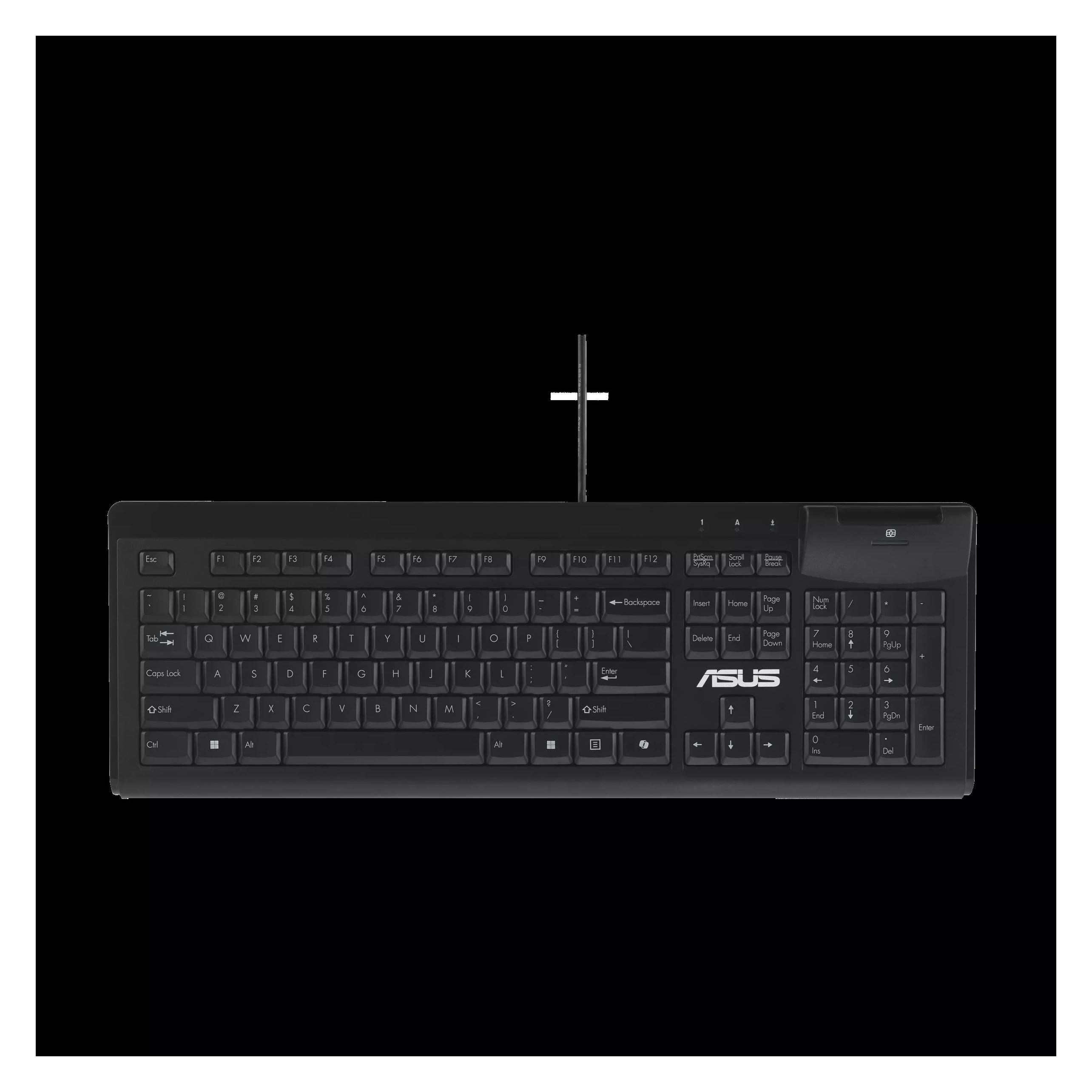 ASUS Computer keyboard KU100 KEYBOARD/BK/UI/104 (DE, Kabelgebunden) (90XB05E0-BKB010)