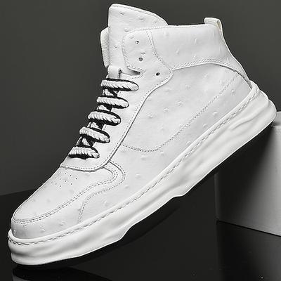 Grüne Herren-Sneaker aus Kunstleder mit hohem Schaft, Premium-Qualität, bequeme Passform, Streetwear-Stil, ideal für urbane Ausflüge