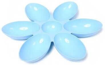 Multicon Wholesale Hub Flower Design Pet Bowl For Cats And Small Dogs, Compartments, Portion Control, Easy Clean, Non Toxic Plastic blue