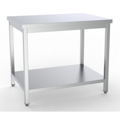 Combisteel Edelstahl Arbeitstisch 1400x700 mm – mit Grundboden, Selbstmontage