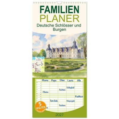 Familienplaner 2027 - Deutsche Schlösser und Burgen mit 5 Spalten (Wandkalender, 21 x 45 cm) CALVENDO
