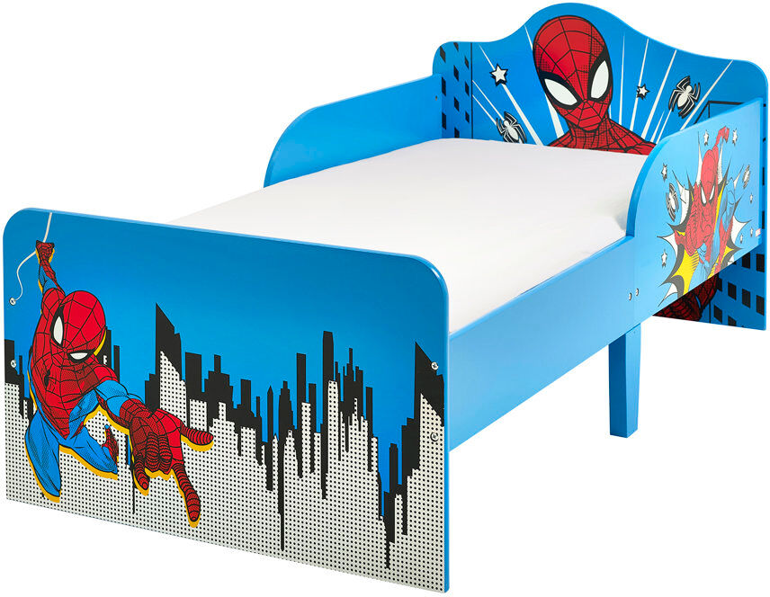 Disney Marvel Spider-Man Toddler Bed: Sturdy Engineered Wood Construction, Guarded Sides, Wooden Slats, Fits 140cm x 70cm Mattress (Mattress not included) Blue EU Toddler - 70 x 160 cm