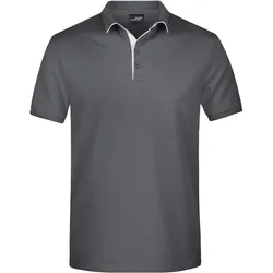 Polo-Shirt Single Stripe "JN726" - XL - graphite/white