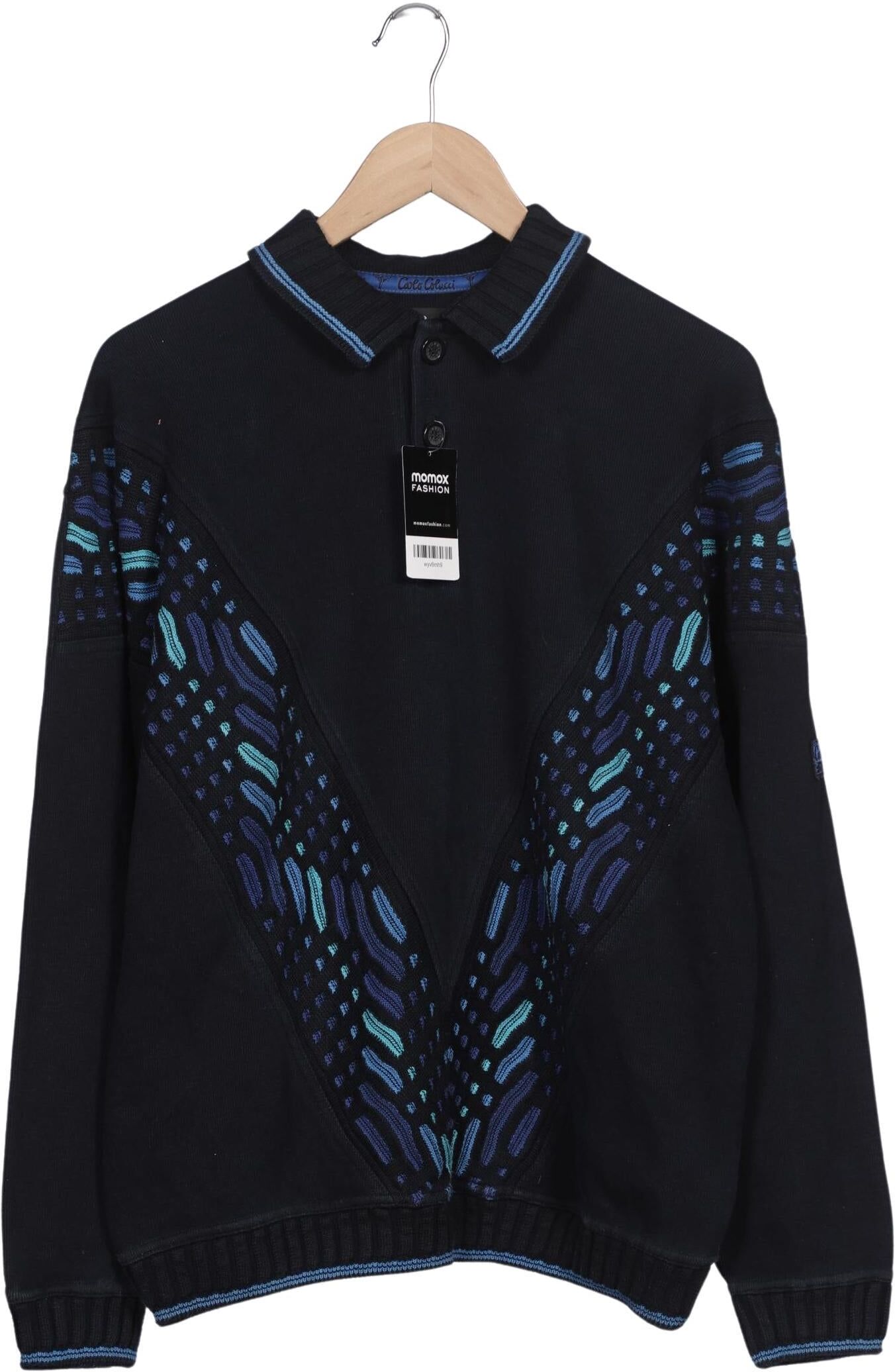 Carlo Colucci Herren Pullover, Marineblau, Gr. S, Baumwolle / Synthetik - Second Hand