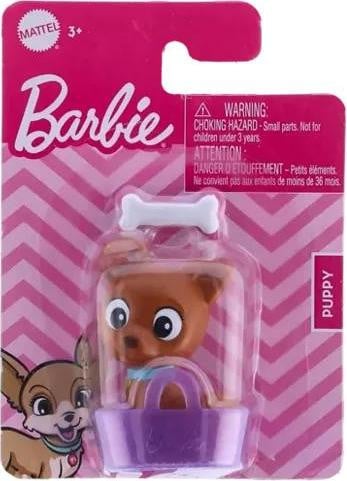 Mattel Barbie Mini Hond in een mandje voor puppy's