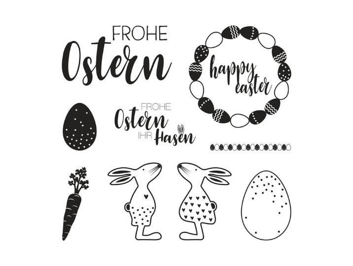 Rayher Clear Stamps Osterfreunde 10 × 10 cm 9 Stück