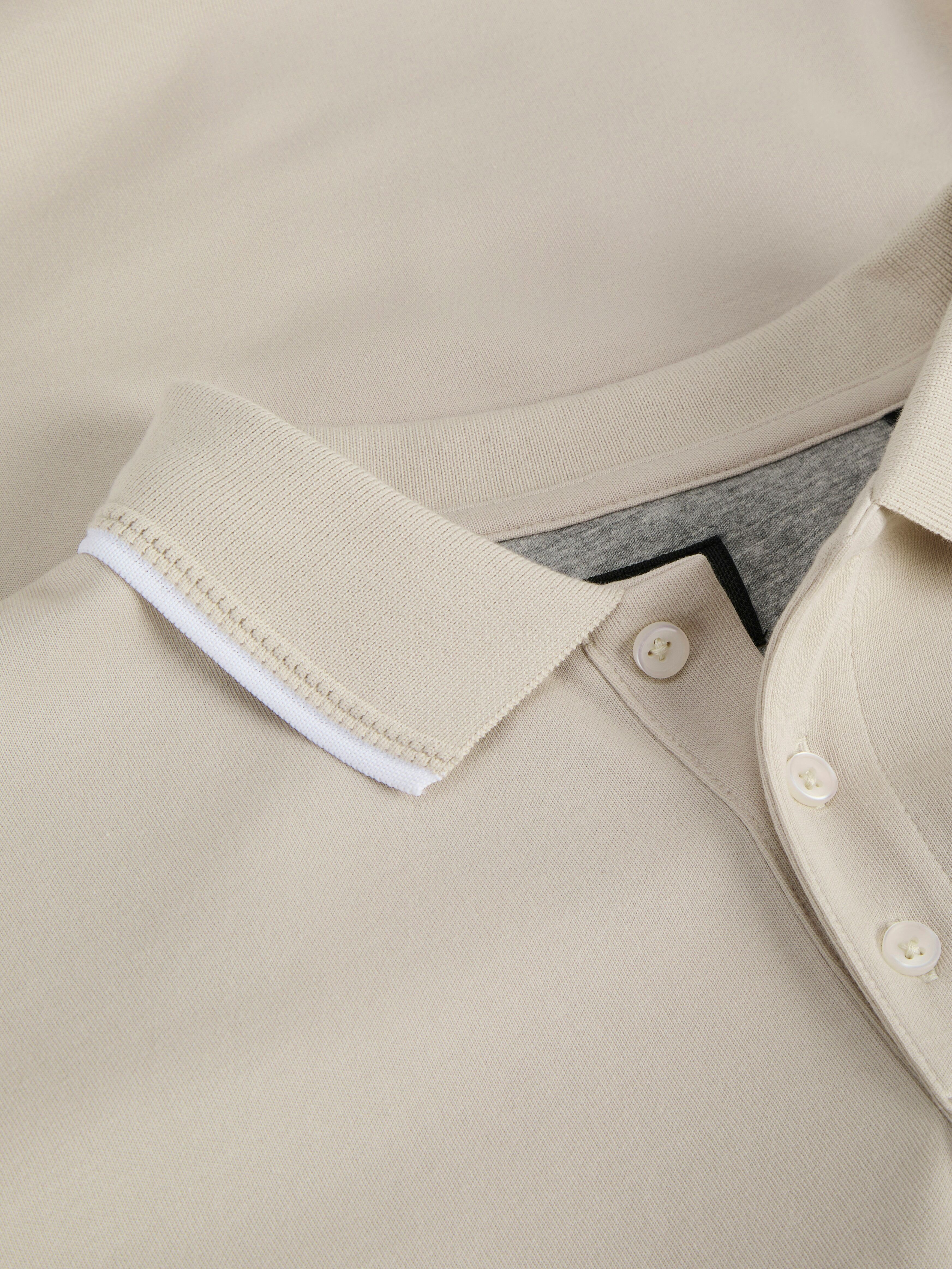 Poloshirt JACK & JONES "JPRBLAETHAN DETAIL SS POLO SN", Herren, Gr. S, beige (ancient scroll), Jersey, Obermaterial: 42% Polyester, 41% Baumwolle, 17% Elastomultiester, unifarben, regular fit normal, Shirts Poloshirt ancient scroll S