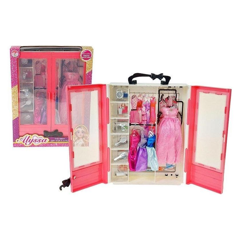 Adar Kleiderschrank mit 4 Kleidern für 29 cm Puppen + Zubehör (54611510)