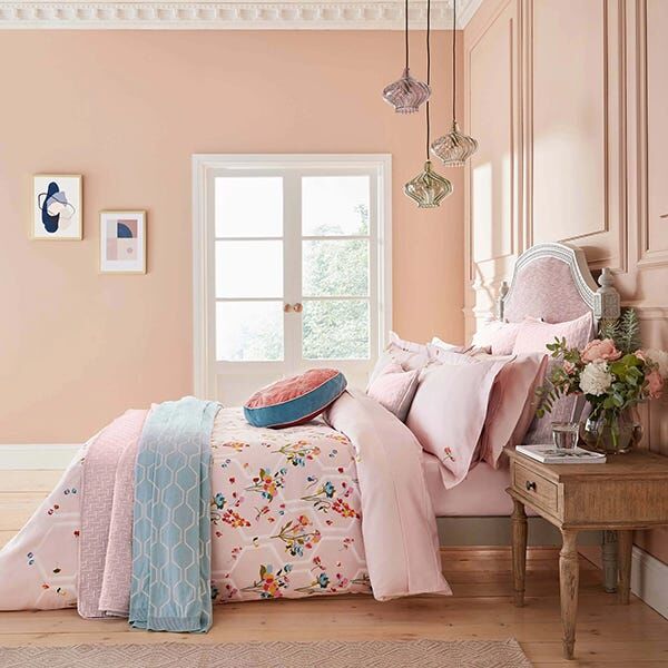 Ted Baker Peppermint Duvet Cover Set Super King Size Soft Pink